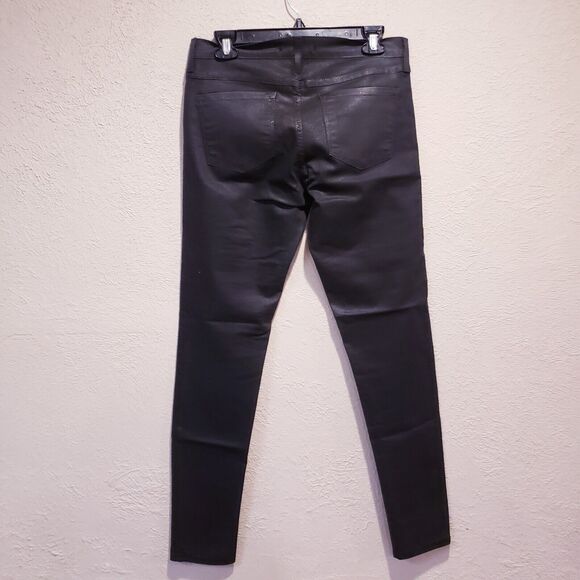 NWT Flying Monkey Black Waxed Coated High Rise Jeggings Jeans Sz 30 - Picture 7 of 11